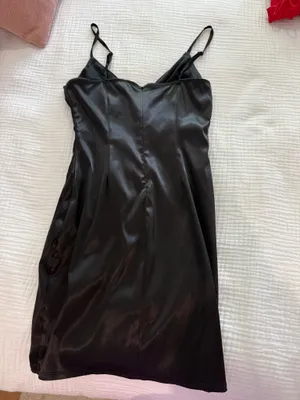 Lulus pleather black mini dress thumbnail 4