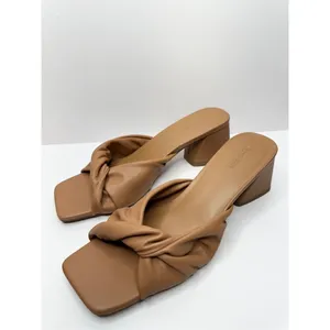 Open Edit Sandals Womens Size 9.5 Brown Edcora Slip On‎ Block Heel Shoes thumbnail 2