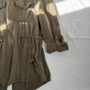 Guess Cargo Utility Jacket Women's M Green Viscose Military Gorpcore Retro Y2K thumbnail 5