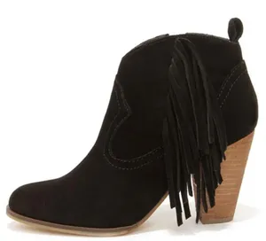 Steve Madden black boots suede fringe size 7 new in box thumbnail 3