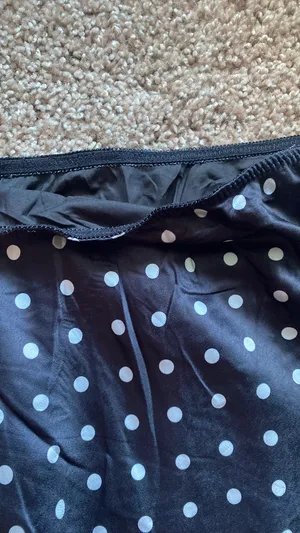 Polka dot silk midi skirt Black thumbnail 3