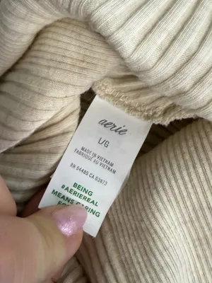 Aerie Cream‎ Off White Ribbed Bodysuit Strappy Criss Cross Casual Stretch Lg thumbnail 4