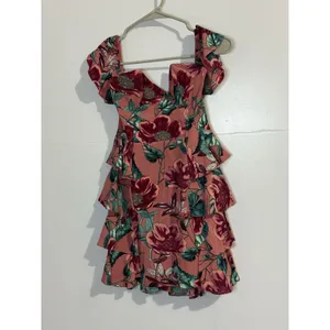 For love and Lemons Flamenco Strapless Pink Floral Mini Dress‎ Womens Size M thumbnail 2