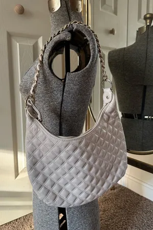 The Sak Cream Quilted Chain Leather Purse shoulder bag ivory thumbnail 1