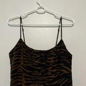 Staud Bell Zebra Print Mini Dress in Black and Brown‎ Spaghetti Strap Size 6 thumbnail 5