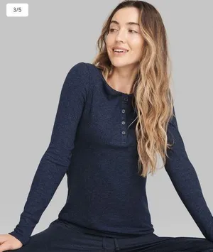 Women's Downtime Henley Size M thumbnail 1