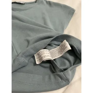 Zara Blue Green Cap Sleeve Baby Tee Stretch Cotton Modal Top Size M thumbnail 3