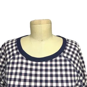 Draper James Natalie Sweatshirt in Navy Blue Gingham Size Medium‎ thumbnail 2