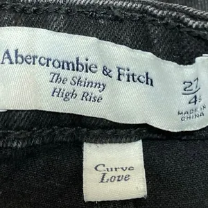 Abercrombie & Fitch Black High Rise Skinny Flared Split Hem Denim Jeans Pants 27 thumbnail 4