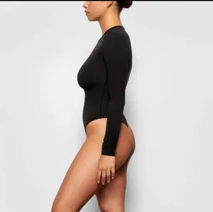SKIMS LONG SLEEVE CREW NECK BODYSUIT Black Size S New Without Tags thumbnail 3