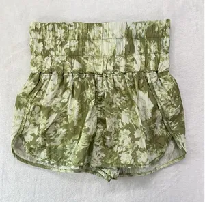 Free People Movement Sz M The Way Home Running Short Sage Tie Dye‎ Green-flawed thumbnail 1