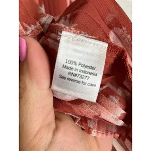 Nine‎ West Camisole Top Womens Medium Orange Excellent Pleated Peplum Abstract thumbnail 7