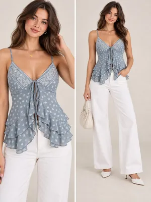 Wild Fable Blue Paisley Bandana Cami Tank Top XS thumbnail 2