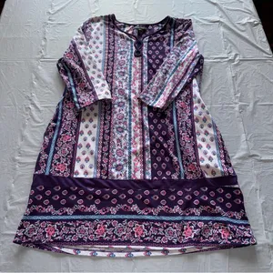 Ellen Tracy Purple and Pink Casual‎ Sundress thumbnail 1