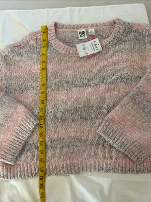 Roxy Swell Season Long Sleeve Sweater, Pink, Size Medium, NWT thumbnail 9