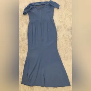 New Dress The Population Melania Off-The-Shoulder sky blue Gown sz XXL thumbnail 4
