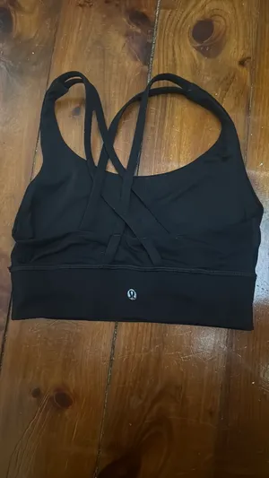 Black Lululemon Long Line Bra thumbnail 3
