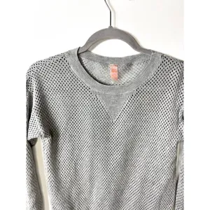 Maaji‎ Activewear Gray Mesh Knit Long Sleeve Sweater Crew Neck Women Medium thumbnail 3