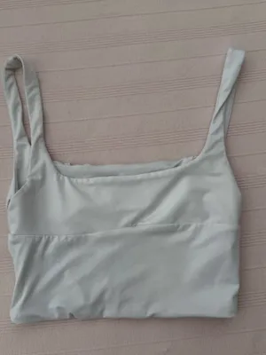 Hello Molly Light Sage Ribbed Crop Tank thumbnail 3