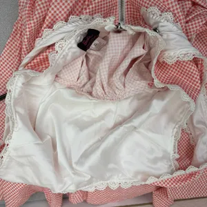 Barbie x Unique Vintage Dress Womens XL Pink Houndstooth Lace Trim Fit and Flare thumbnail 9