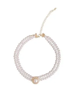 Elegant White Pearl Pendant Choker Necklace for Women,Layered Pearl Necklace thumbnail 4