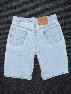Vtg 90s Levi’s 550 Relaxed Orange Tab Denim Shorts Light Wash 27 (tag 29) Jorts thumbnail 2