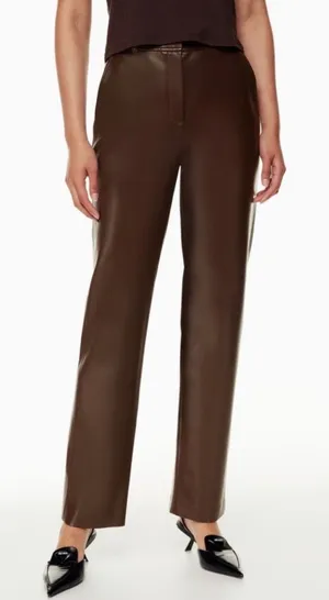 Aritzia Babaton Command vegan leather pants in coffee bean thumbnail 1