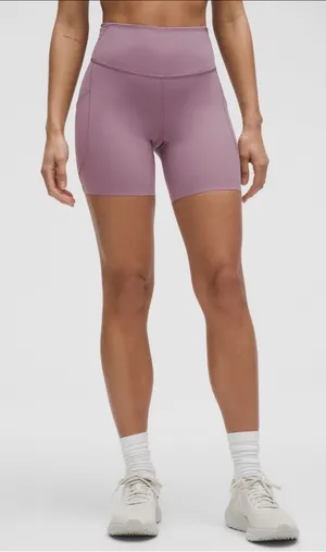 Lululemon NWT Fast and Free High-Rise Short 6" 5 Pocket lavender lux thumbnail 1