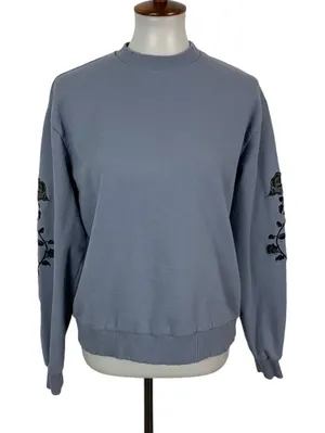 NA KD Blue Sweatshirt Medium Minimalist Pullover Crewneck‎ Cozy thumbnail 1
