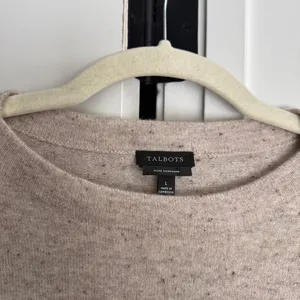 Talbots‎ AUDREY CASHMERE SWEATER DONEGAL cream oatmeal Heather thumbnail 3