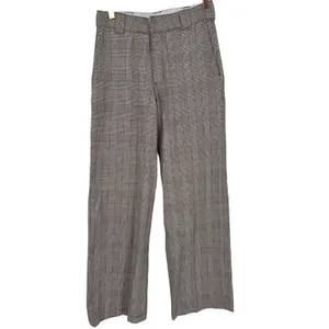 Dickies Womens Brown Glen Plaid Wide Leg Trouser Pants Size 0R Preppy Grunge thumbnail 5