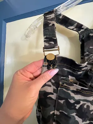 Medium Army Print Stretchy Clip On Overalls thumbnail 4