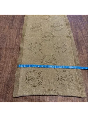 Michael Kors Gold Metallic Wool Blend Infinity Scarf, One Size thumbnail 6
