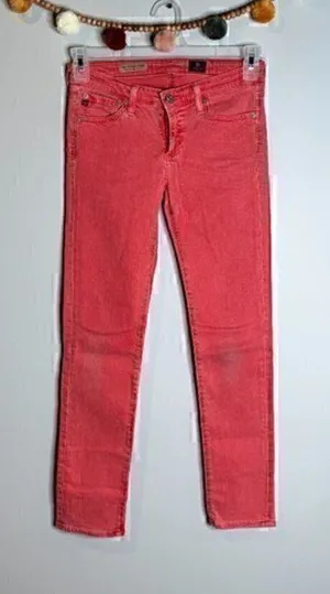 Adriano Goldschmied red acid wash Stevie Ankle jeans thumbnail 1