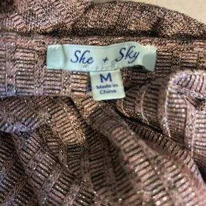 She + Sky Women Pullover Knit Crop Sweater SZ M Multicolor Metallic Oversized thumbnail 8