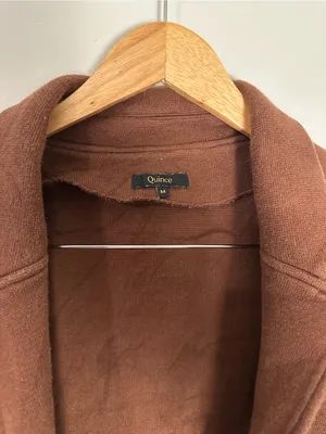 Quince 100% Organic Cotton Knit Blazer cappuccino medium thumbnail 3