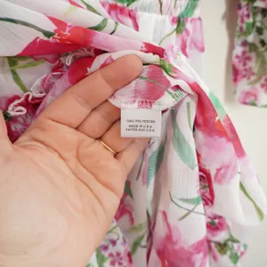 MISA Los Angeles Size Medium Pink Floral‎ Ruffle Mini Dress Smocked Waist Girly thumbnail 5