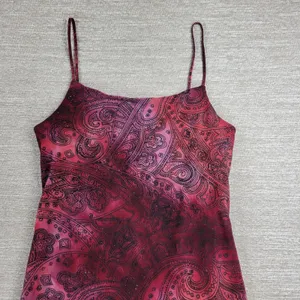 My Michelle Asymmetrical Slip Dress Large Red Glitter Y2K Paisley Fairy Grunge thumbnail 4
