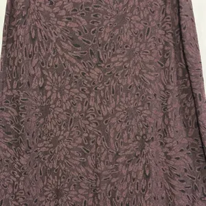 Cut Loose Womens Midi Skirt L Brown Floral Textured Knit Elastic Waist USA Boho thumbnail 2