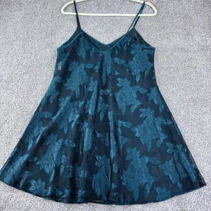 Angelique Nightgown Womens L Green Sheer Leaf Floral Chemise‎ Lingerie Coquette thumbnail 6