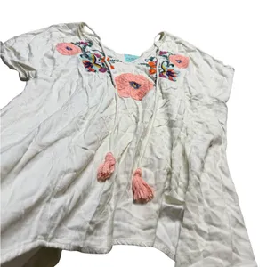 🌸✨ Judith March‎ Cream Embroidered Boho Top L ✨🌸 thumbnail 3