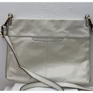 HOBO International Ivory Leather Foldover Crossbody Shoulder Bag thumbnail 3