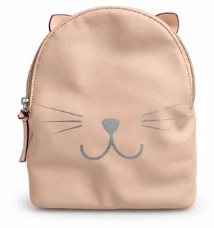 T-Shirt & Jeans Blush Pink Cat Face Mini Backpack Purse thumbnail 1