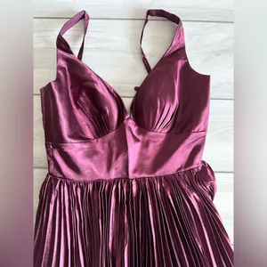 Wear Your Love Sleeveless Pleated Dress Burgundy Size 8 NWT thumbnail 6