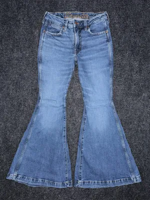 Wrangler Retro Trumpet Flare Bell Bottom Jeans Sz 26x30 Western Boho Rodeo Denim thumbnail 1
