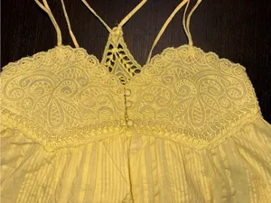Urban Outfitters Yellow Lace-Detail Spaghetti Strap Cami with pockets thumbnail 7
