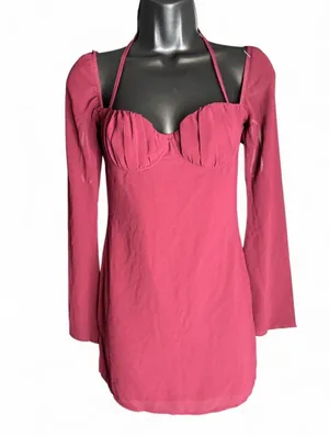 White Fox Long Sleeve Mini Dress Wine size XS thumbnail 2