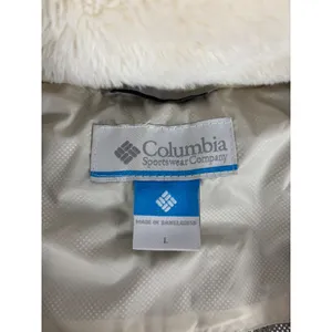 Columbia White Autumn Park Down Jacket Large‎ Omni-Heat Mink-Fleece Collar $130 thumbnail 5