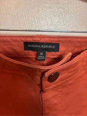 Banana Republic Womens Pants Chino Cargo Sloan Utility Orange Terracotta Size 14 thumbnail 3