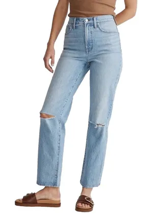 Madewell The Perfect Vintage Straight Jean Women Light Washed Blue Jeans Size 27 thumbnail 1
